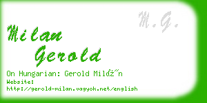 milan gerold business card